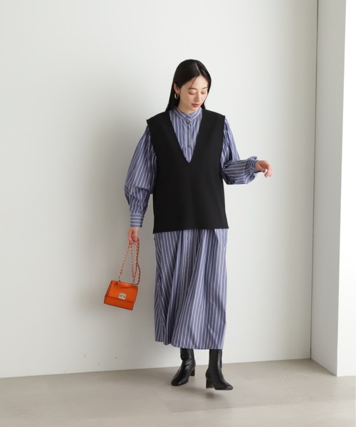 「N.（N. Natural Beauty Basic）」 コンビワンピース MEDIUM ブルー レディースの画像
