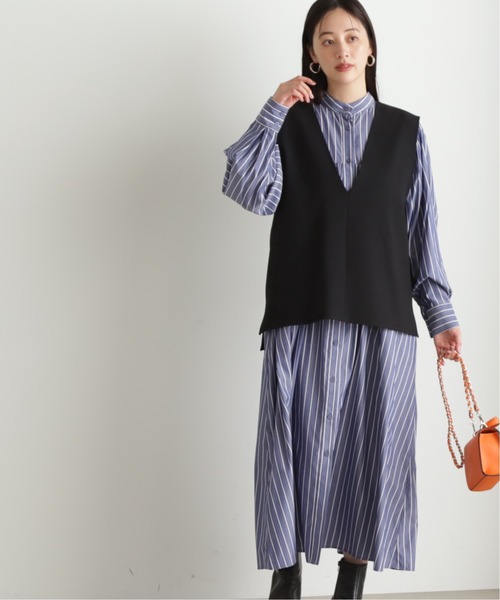 「N.（N. Natural Beauty Basic）」 コンビワンピース MEDIUM ブルー レディースの画像