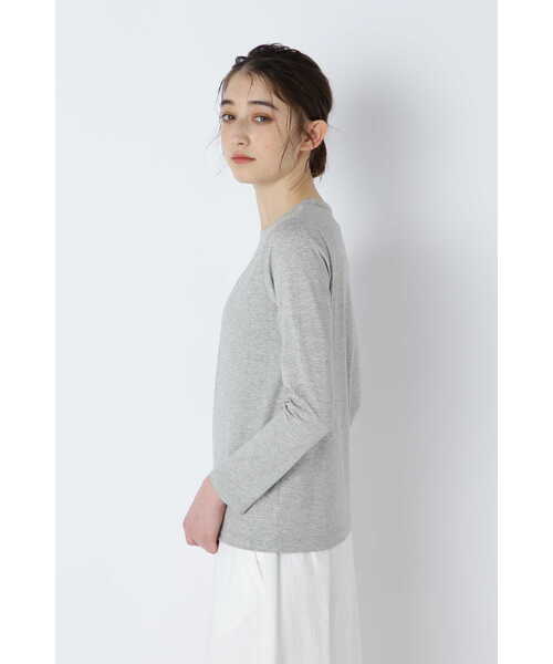 「human woman」 長袖カットソー LARGE グレー レディース_画像3