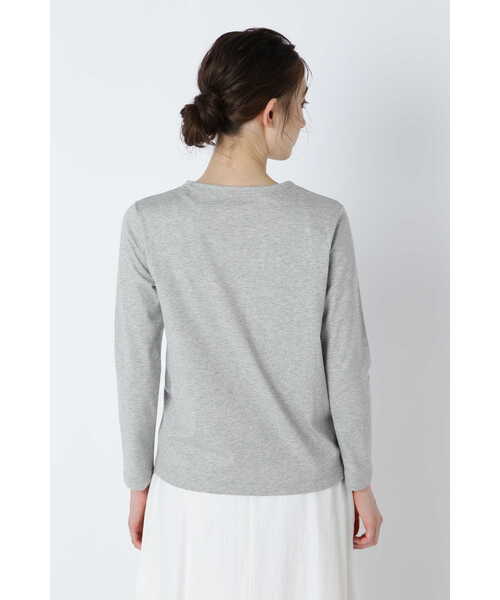 「human woman」 長袖カットソー LARGE グレー レディース_画像4