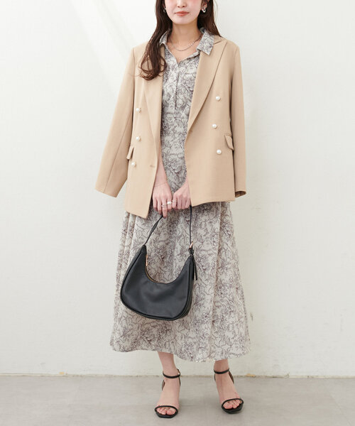 「natural couture」 半袖ワンピース LARGE サックスブルー レディース_画像3