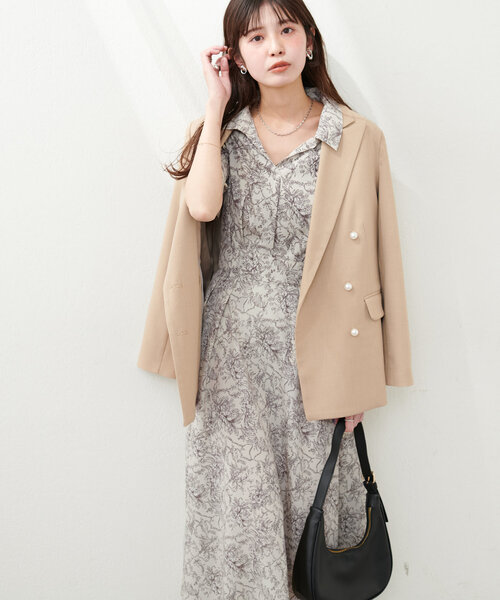 「natural couture」 半袖ワンピース LARGE サックスブルー レディース_画像4