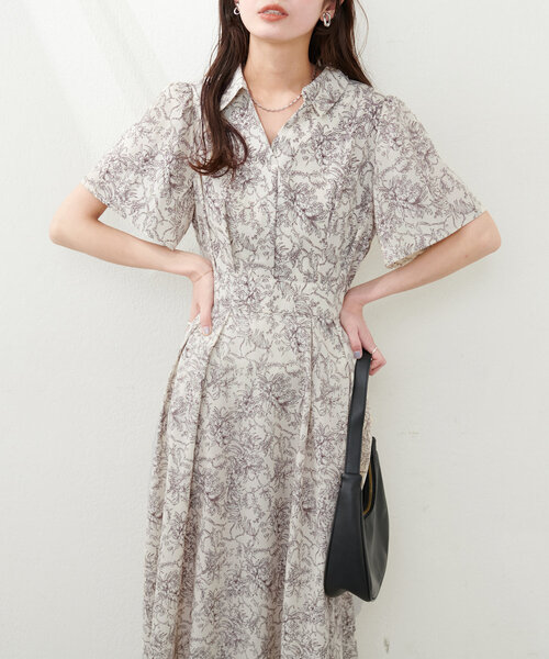 「natural couture」 半袖ワンピース LARGE サックスブルー レディース_画像6
