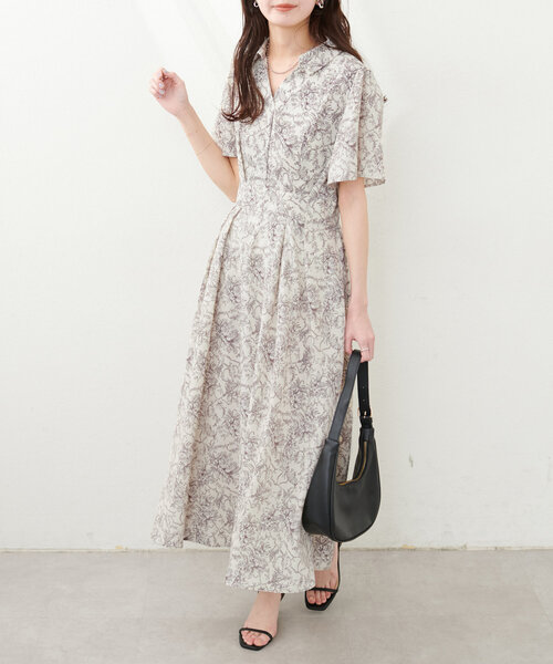 「natural couture」 半袖ワンピース LARGE サックスブルー レディース_画像7
