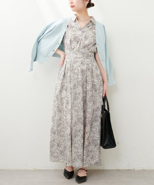 「natural couture」 半袖ワンピース LARGE サックスブルー レディース_画像8