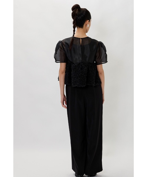 「niana」 オールインワン M ベージュ×ブラック レディース_画像7