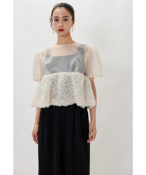 「niana」 オールインワン M ベージュ×ブラック レディース_画像9