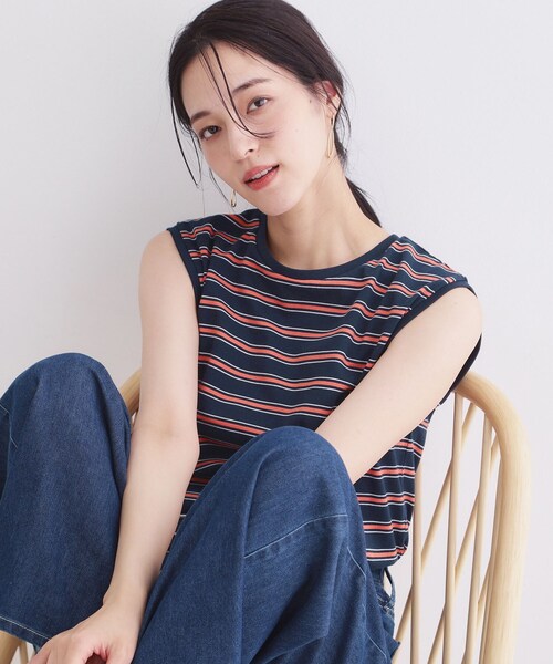 OPAQUE.CLIP（オペークドットクリップ） tシャツ マルチボーダー