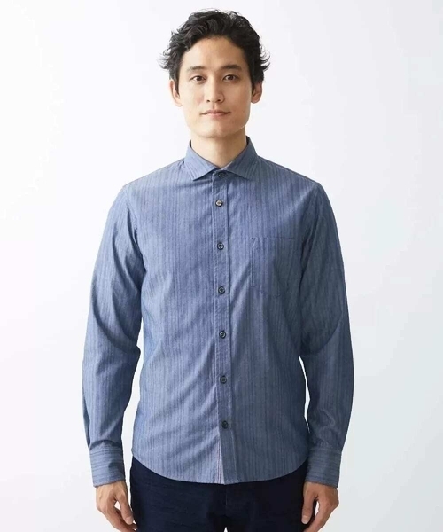 「MK MICHEL KLEIN HOMME 」 長袖シャツ 46 ボルドー メンズ_画像5