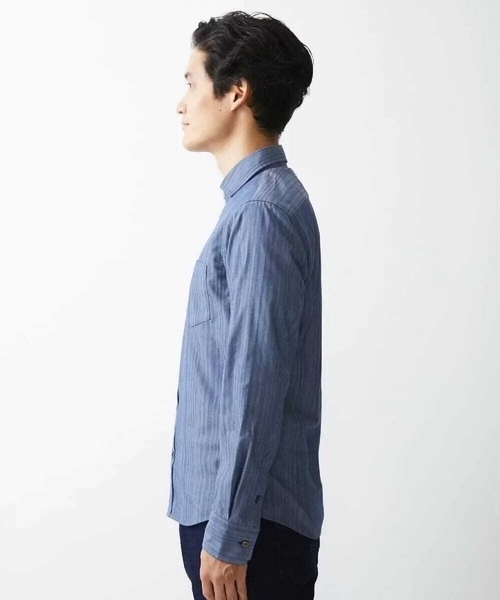 「MK MICHEL KLEIN HOMME 」 長袖シャツ 46 ボルドー メンズ_画像6