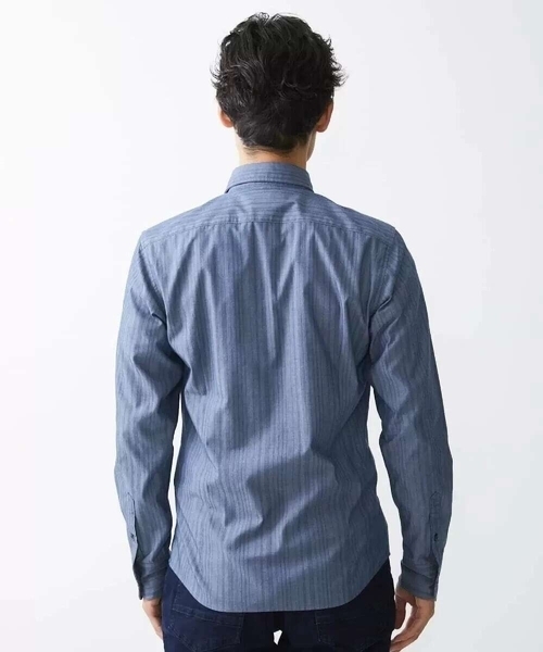 「MK MICHEL KLEIN HOMME 」 長袖シャツ 46 ボルドー メンズ_画像7