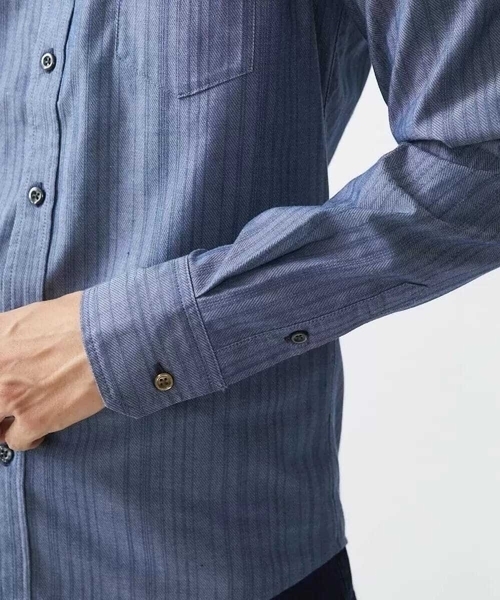 「MK MICHEL KLEIN HOMME 」 長袖シャツ 46 ボルドー メンズ_画像9