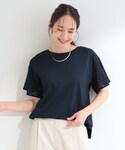tシャツ 半袖 「汗じみ防止/ひんやり/体型カ...の詳細画像1
