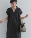 ワンピース 半袖 リネンレーヨンスキッパーフレ...の詳細画像5
