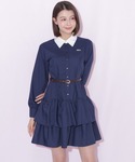 シャツワンピース ベルト付きミニシャツワンピースの詳細画像4