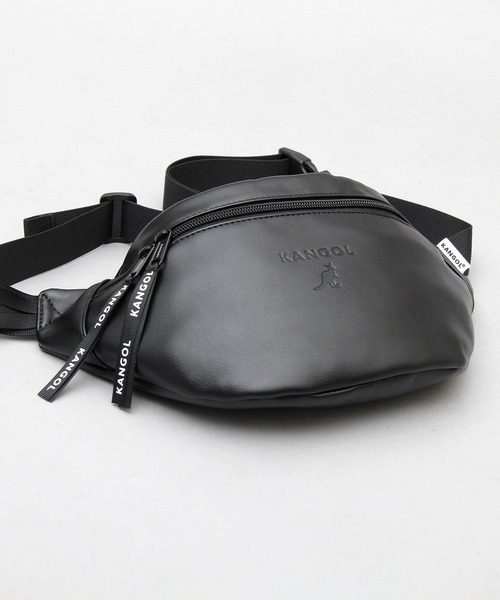 KANGOL ウエストポーチ 「A.M.S.別注モデル」 レザー調 シンプル
