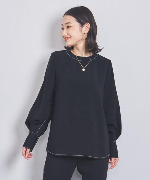 M•fil×EFFE BEAMS ビームス ブラウス チュニック ネイビー ブラウス