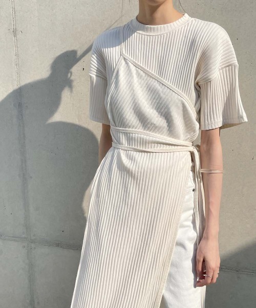 by muni:r ワンピース レイヤードロングスリットワンピース