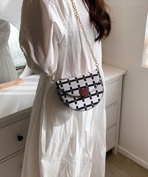 pppp チェック柄ショルダーバッグ Pochi Pouch（ポチポーチ） ショルダーバッグ バッグ Pochi Pouch