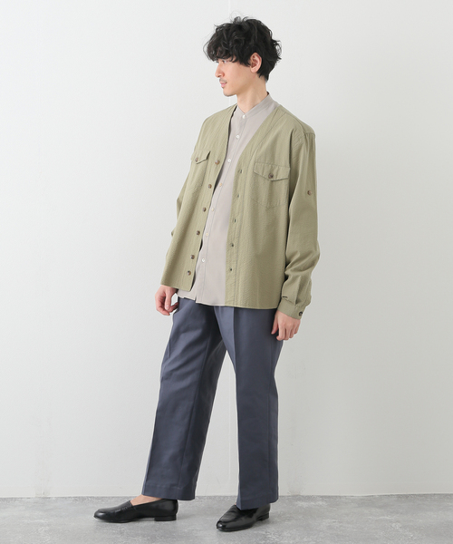 【レア美品】LARDINIラルディーニ オープンカラーシアサッカーシャツ S LARDINI シャツ ブラウス 【LARDINI / ラルディーニ】シア