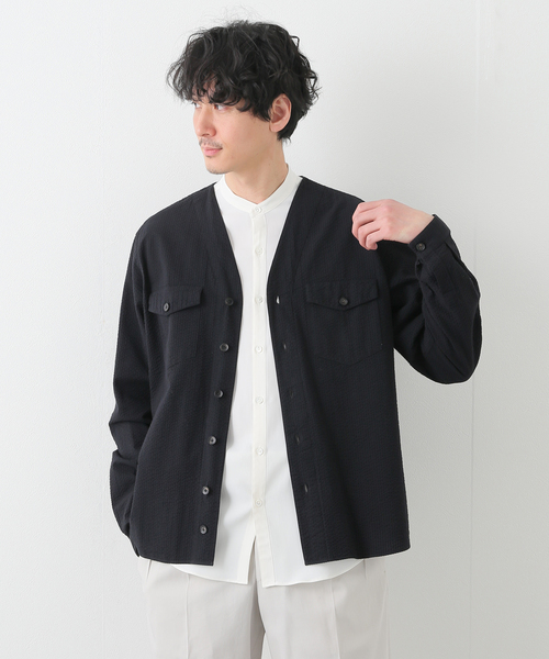 【レア美品】LARDINIラルディーニ オープンカラーシアサッカーシャツ S レア美品】LARDINIラルディーニ オープンカラーシアサッカーシャツ S