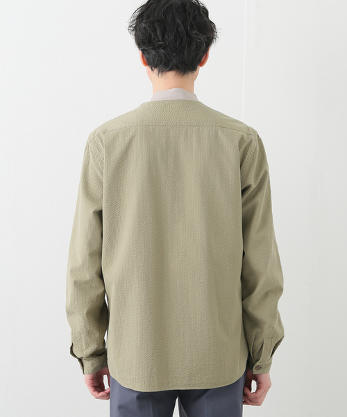 【レア美品】LARDINIラルディーニ オープンカラーシアサッカーシャツ S LARDINI ラルディーニ [春夏] ニットシャツ ミラノリブ コットン