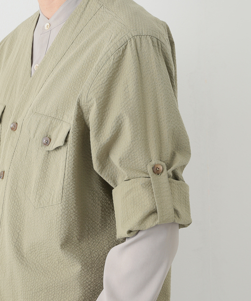 【レア美品】LARDINIラルディーニ オープンカラーシアサッカーシャツ S レア美品】LARDINIラルディーニ オープンカラーシアサッカー