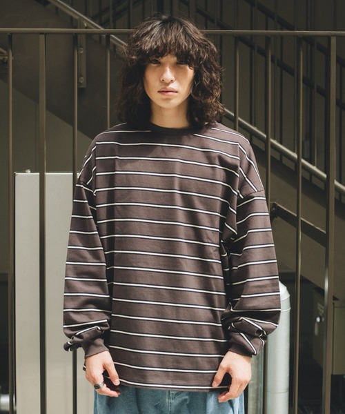 BROKEN BASE（ブロークンベース） tシャツ マルチボーダーロンT メンズ