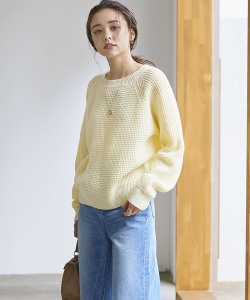 KOBE LETTUCE（神戸レタス） ニット セーター ワッフル編みラグラン