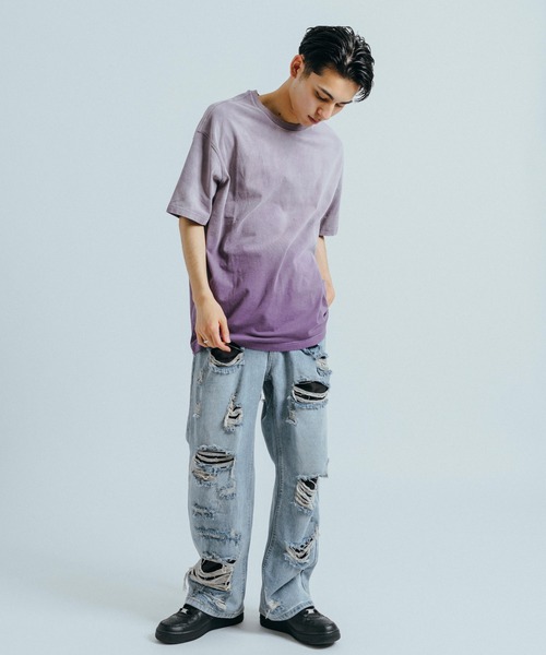 Ressaca ジーンズ ダメージクラッシュ加工 ルーズシルエット