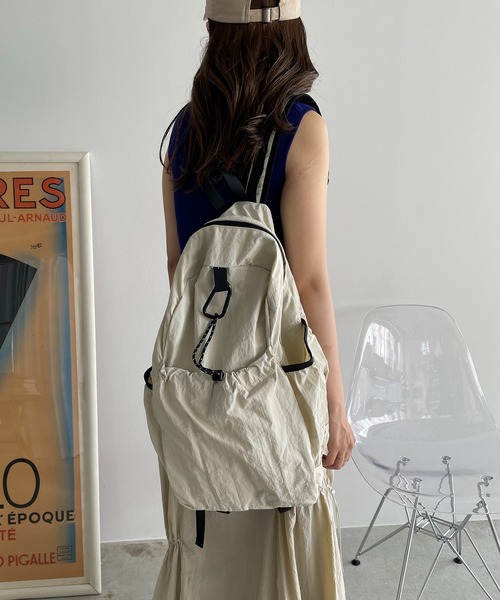 DIESEL レザー ドローストリングバックパック 210nouve デイバック リュック ドローストリングナイロンバック