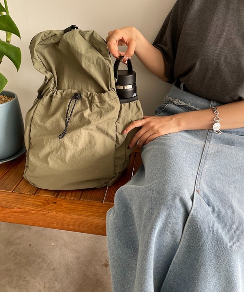 DIESEL レザー ドローストリングバックパック 210nouve デイバック リュック ドローストリングナイロンバック