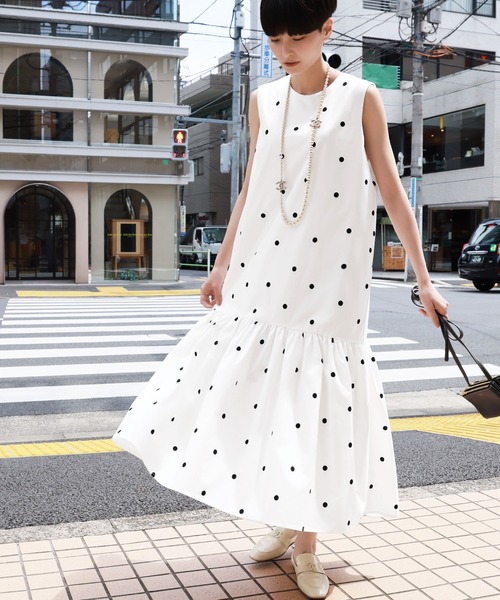 フォクシー FOXEY 34443 襟付き ノースリーブ ニットワンピース