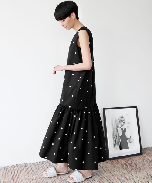 フォクシー FOXEY 34443 襟付き ノースリーブ ニットワンピース