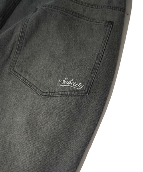 Subciety ジーンズ RIPPED DENIM WIDE PANTS メンズ レディース