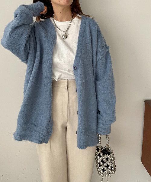 210nouve（トゥージュヌーヴ） カーディガン 「2WAY」Vネックシャギー