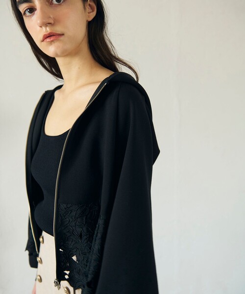 GRACE CONTINENTAL パーカー カットワークパーカー レディース