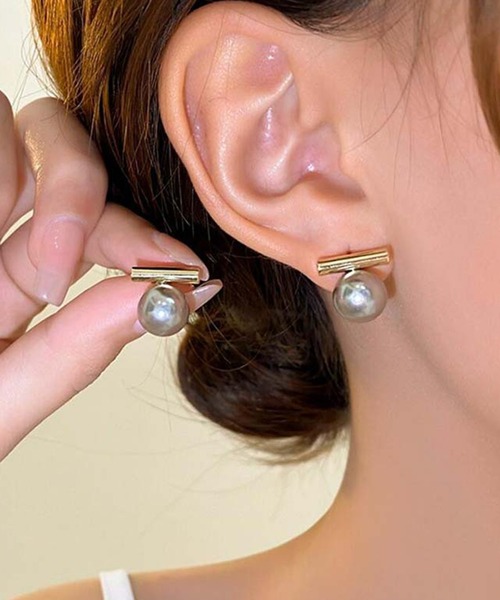 DiamondHearts ピアス 両耳用 ゴールド×パールピアス レディース 