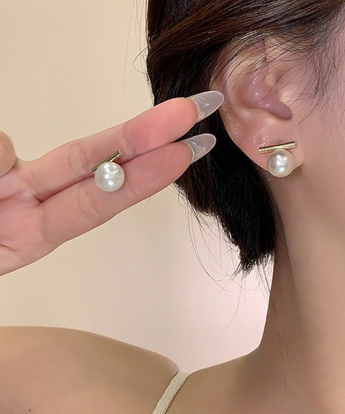 DiamondHearts ピアス 両耳用 ゴールド×パールピアス レディース 