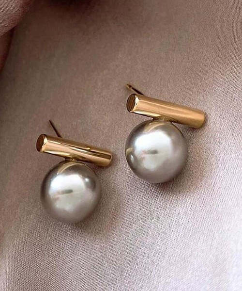 DiamondHearts ピアス 両耳用 ゴールド×パールピアス レディース 