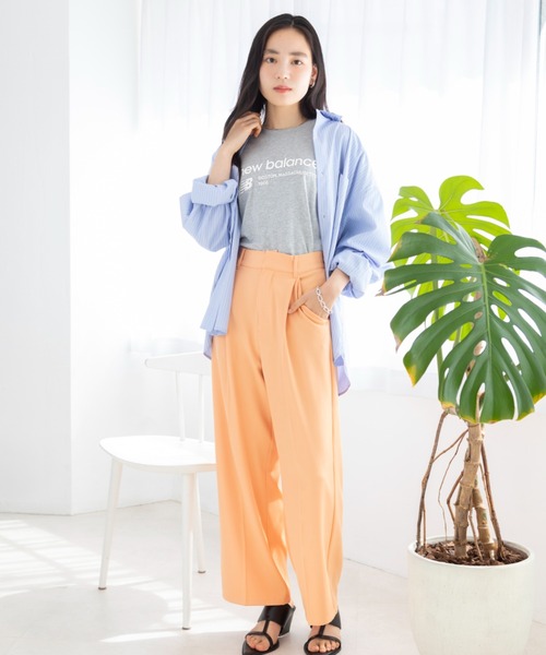 New Balance tシャツ Linear Heritage オーバーサイズショート