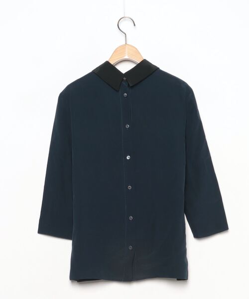PRADA - PRADA プラダ ブラウス 42(L位) 紺 【古着】【中古】 PRADA」 7分袖ブラウス 42 ネイビー レディース（PRADA - PRADA
