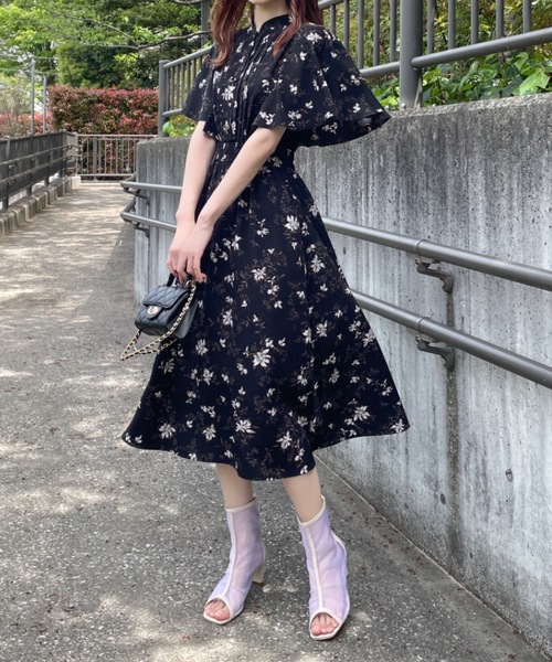 【新品♡タグ付き】FENNEL ヤマダヤ　ケープスリーブティアードワンピース　M FENNEL ケープスリーブティアードロングワンピース スコット
