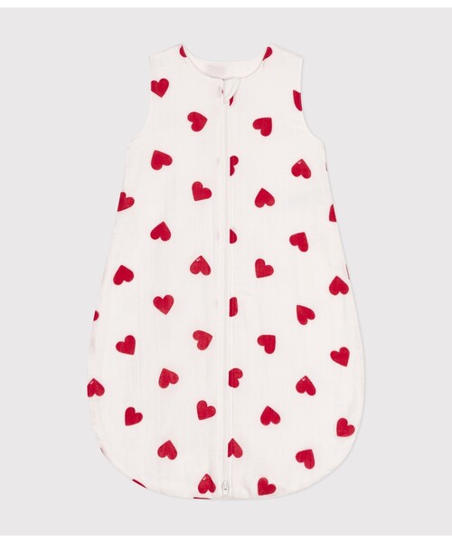 PETIT BATEAU（プチバトー） スリーパー ダブルガーゼハートプリント