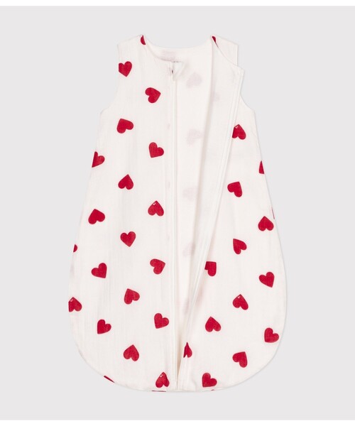 恵【新品未使用/タグ付き】プチバトー スリーパー ジゴトゥーズ PETIT BATEAU（プチバトー） スリーパー ダブルガーゼハートプリント