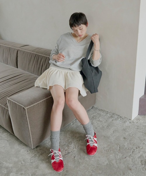 GIUNON トレーナー スウェット loose v-neck sweatshirt