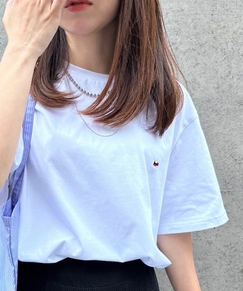 SETUP7 tシャツ 「H by Figer」フラッグミニロゴ半袖Tシャツ
