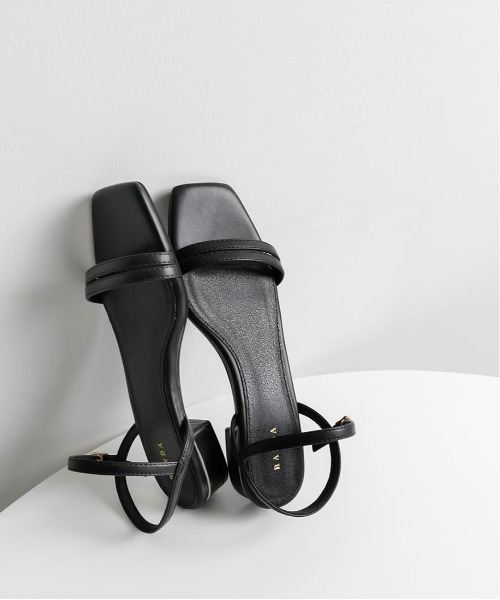 RANDA サンダル グリッターピース ナローストラップサンダル