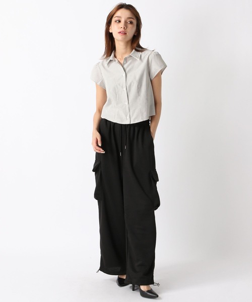FOREVER21 ブラウス シャツ 「2024SS」ストライプクロップド