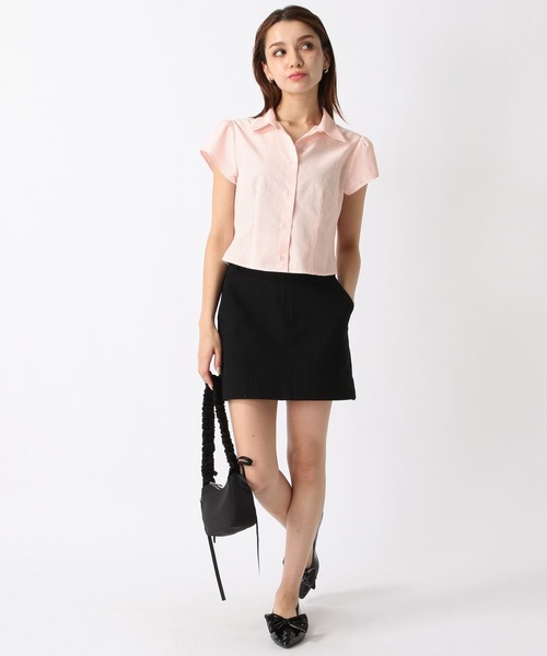 FOREVER21 ブラウス シャツ 「2024SS」ストライプクロップド